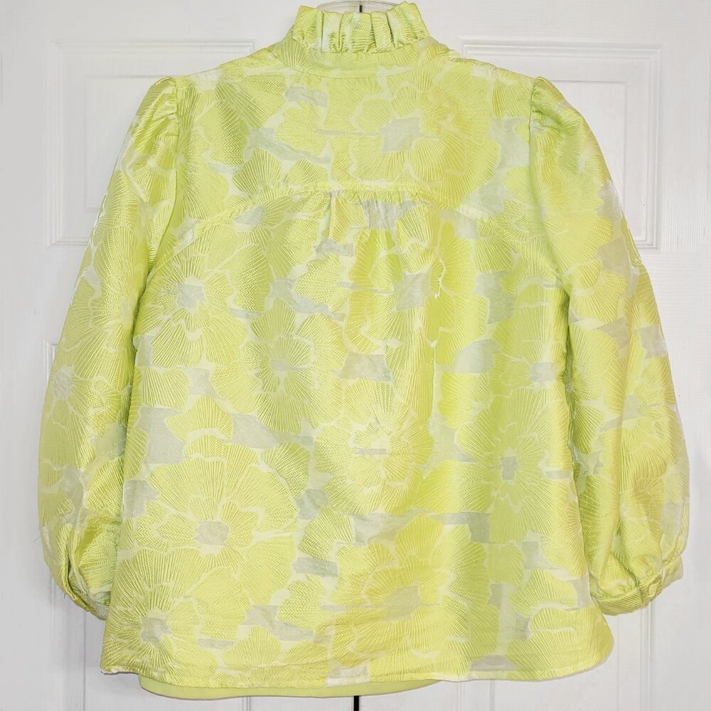 Tuckernuck Yellow Ruffled-Neck Blouse - Picture 6 of 10